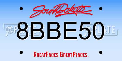8BBE50 South Dakota License Plate