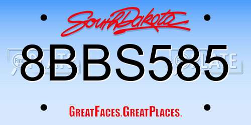 8BBS585 South Dakota License Plate