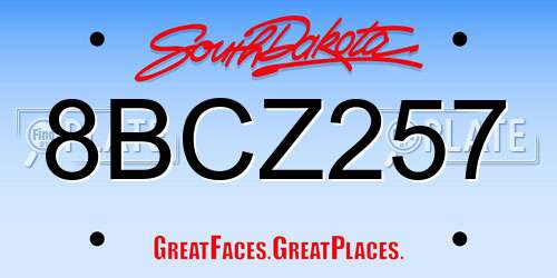 8BCZ257 South Dakota License Plate