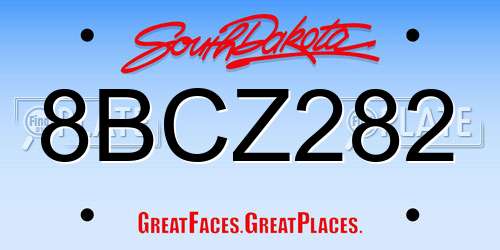 8BCZ282 South Dakota License Plate