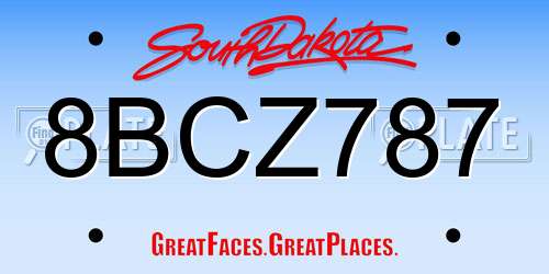 8BCZ787 South Dakota License Plate