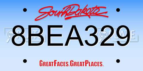 8BEA329 South Dakota License Plate