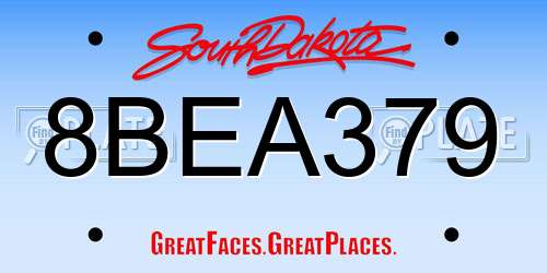 8BEA379 South Dakota License Plate