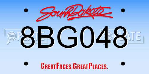 8BG048 South Dakota License Plate
