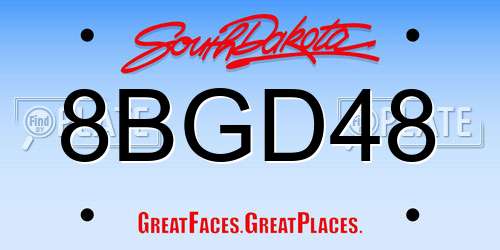 8BGD48 South Dakota License Plate