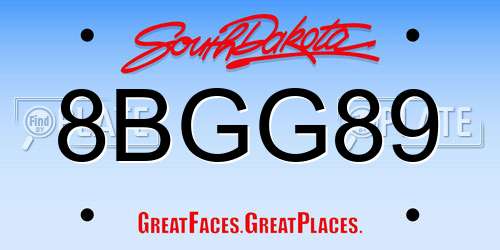 8BGG89 South Dakota License Plate