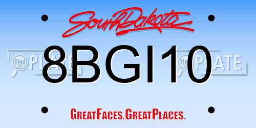 8BGI10 South Dakota License Plate