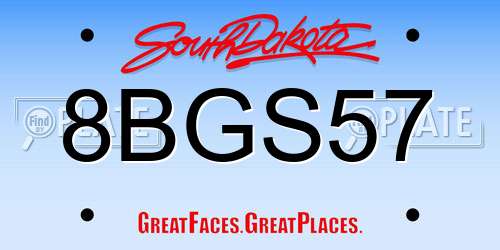 8BGS57 South Dakota License Plate