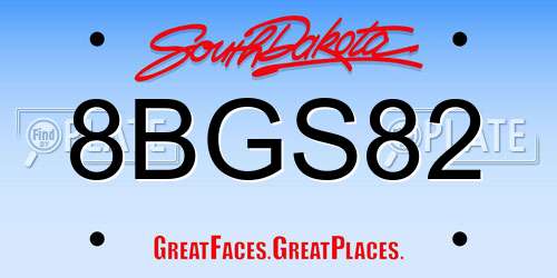 8BGS82 South Dakota License Plate