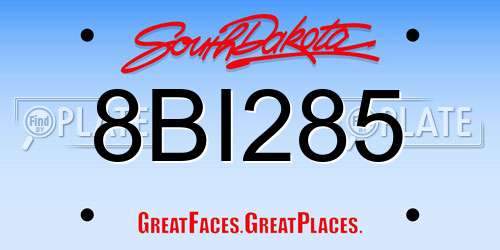 8BI285 South Dakota License Plate