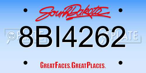 8BI4262 South Dakota License Plate