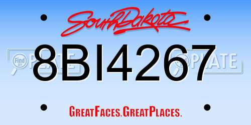 8BI4267 South Dakota License Plate