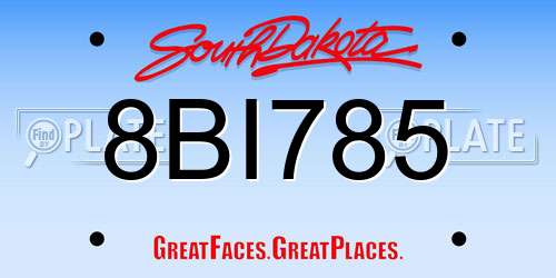 8BI785 South Dakota License Plate