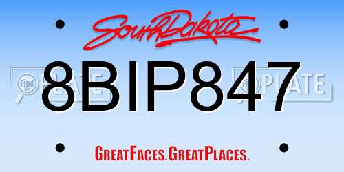 8BIP847 South Dakota License Plate