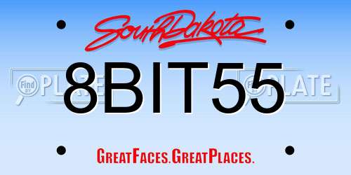 8BIT55 South Dakota License Plate