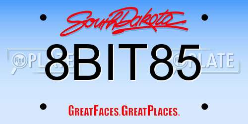 8BIT85 South Dakota License Plate