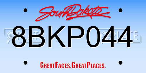 8BKP044 South Dakota License Plate