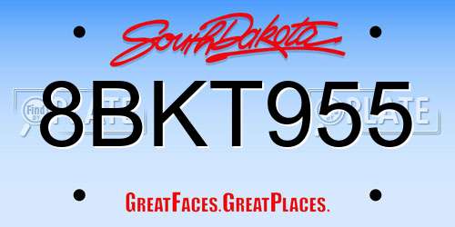 8BKT955 South Dakota License Plate