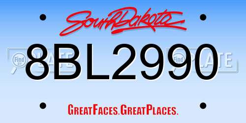 8BL2990 South Dakota License Plate