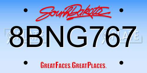 8BNG767 South Dakota License Plate