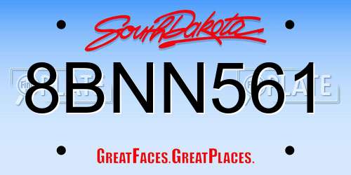 8BNN561 South Dakota License Plate