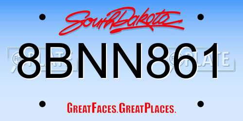 8BNN861 South Dakota License Plate