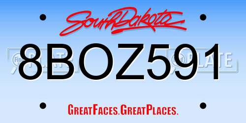 8BOZ591 South Dakota License Plate