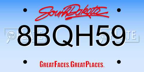 8BQH59 South Dakota License Plate