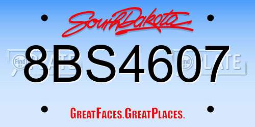 8BS4607 South Dakota License Plate