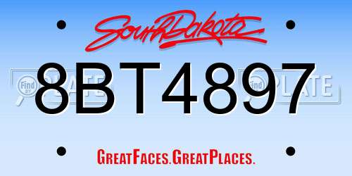 8BT4897 South Dakota License Plate