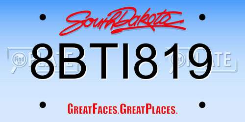 8BTI819 South Dakota License Plate