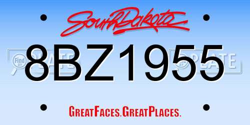 8BZ1955 South Dakota License Plate