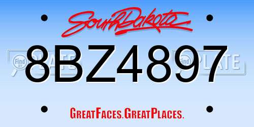8BZ4897 South Dakota License Plate