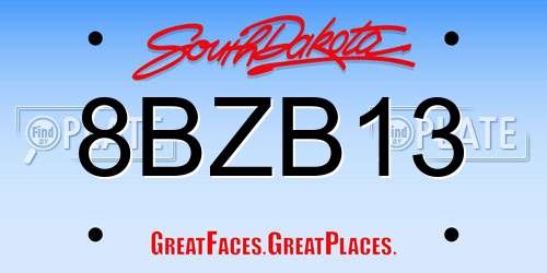 8BZB13 South Dakota License Plate