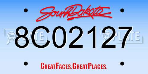 8C02127 South Dakota License Plate