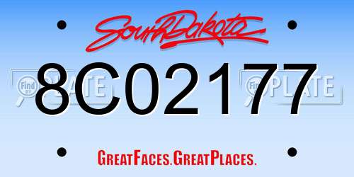 8C02177 South Dakota License Plate