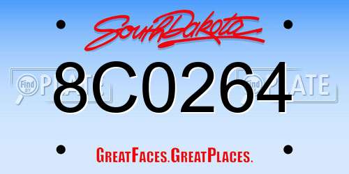 8C0264 South Dakota License Plate