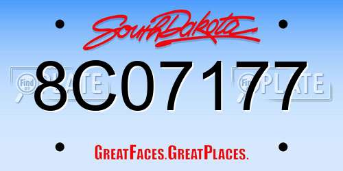 8C07177 South Dakota License Plate