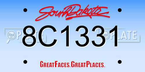 8C1331 South Dakota License Plate