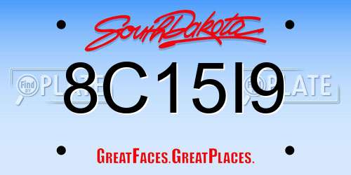 8C15I9 South Dakota License Plate
