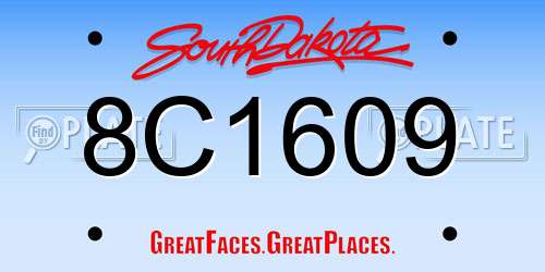 8C1609 South Dakota License Plate