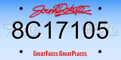 8C17105 South Dakota License Plate