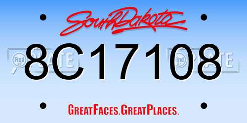 8C17108 South Dakota License Plate