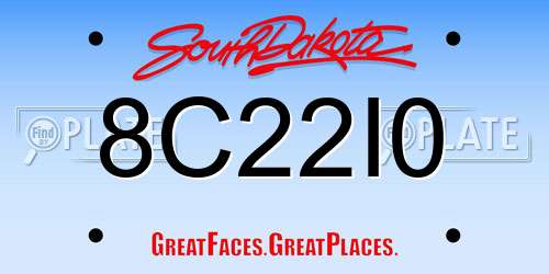 8C22I0 South Dakota License Plate