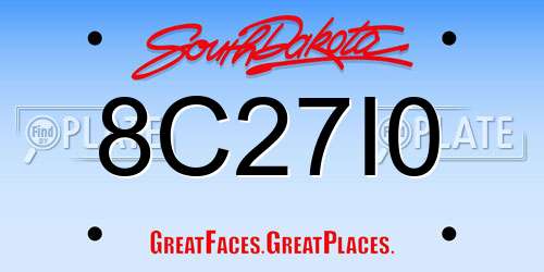 8C27I0 South Dakota License Plate