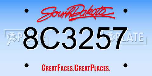8C3257 South Dakota License Plate