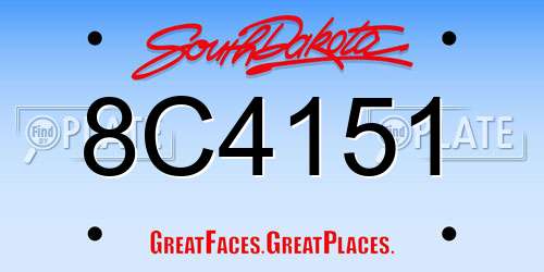 8C4151 South Dakota License Plate