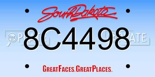 8C4498 South Dakota License Plate