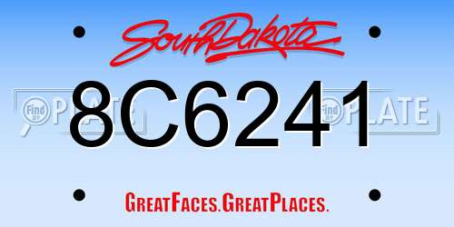 8C6241 South Dakota License Plate