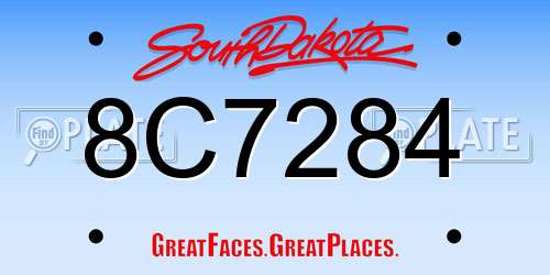 8C7284 South Dakota License Plate